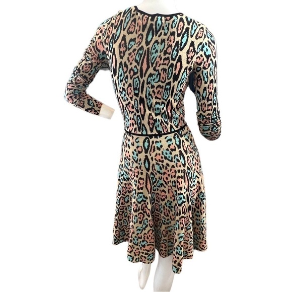BCBGMAXAZRIA Leopard Print Fit and Flair Skater Dress Size Small - Picture 4 of 12